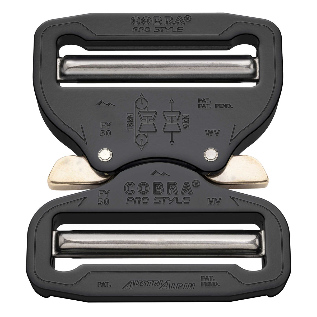 Hebilla COBRA Pro ajustable 50mm negra